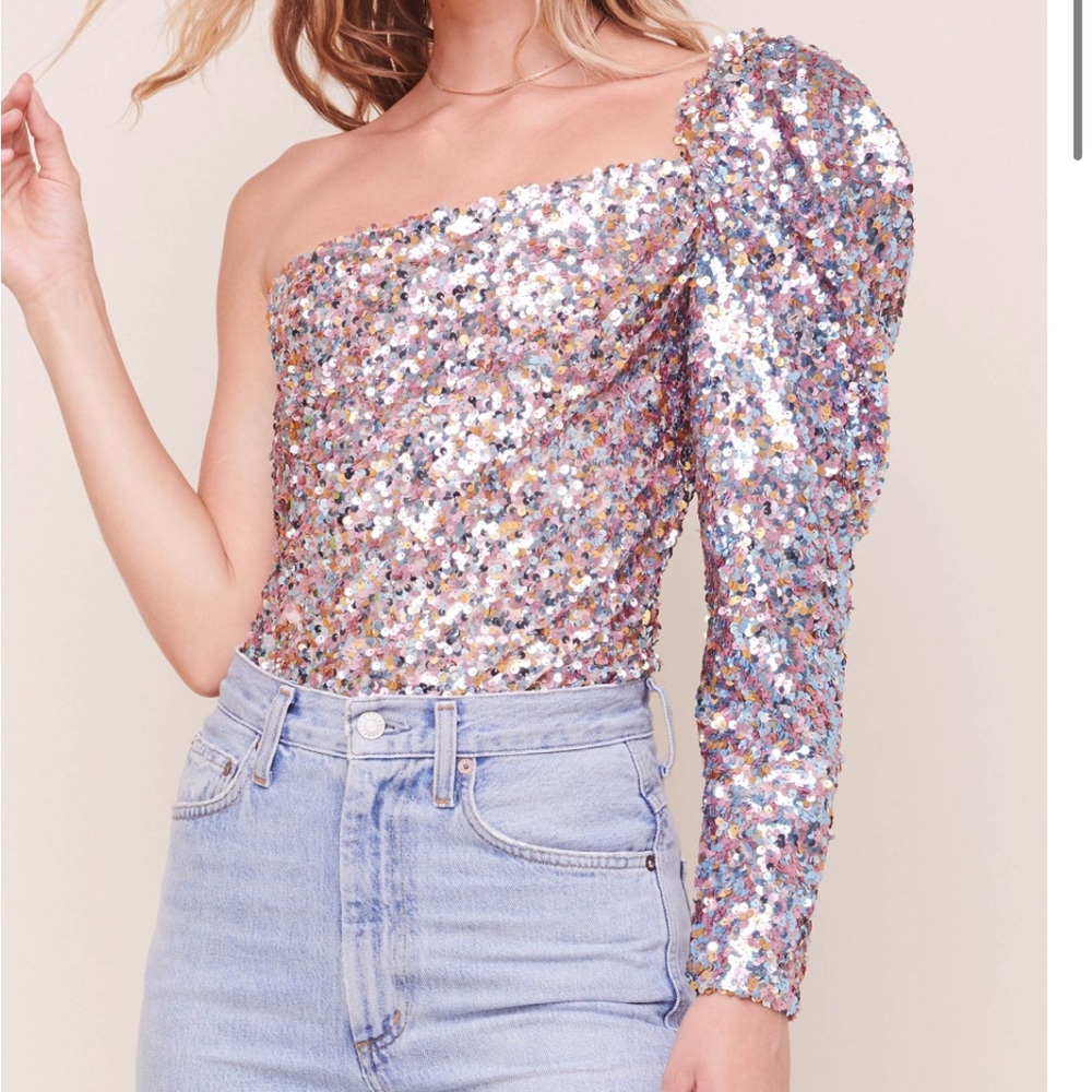 ASTR the Label Sequin Bodysuit: size small